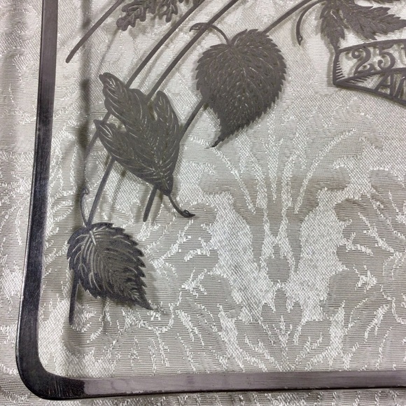 Vintage 1940’s Rectangular 25th Anniversary Clear Glass Tray with Silver… - Picture 5 of 6